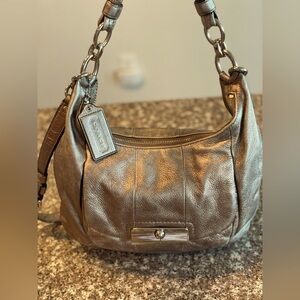 Coach Silver Metallic Handbag